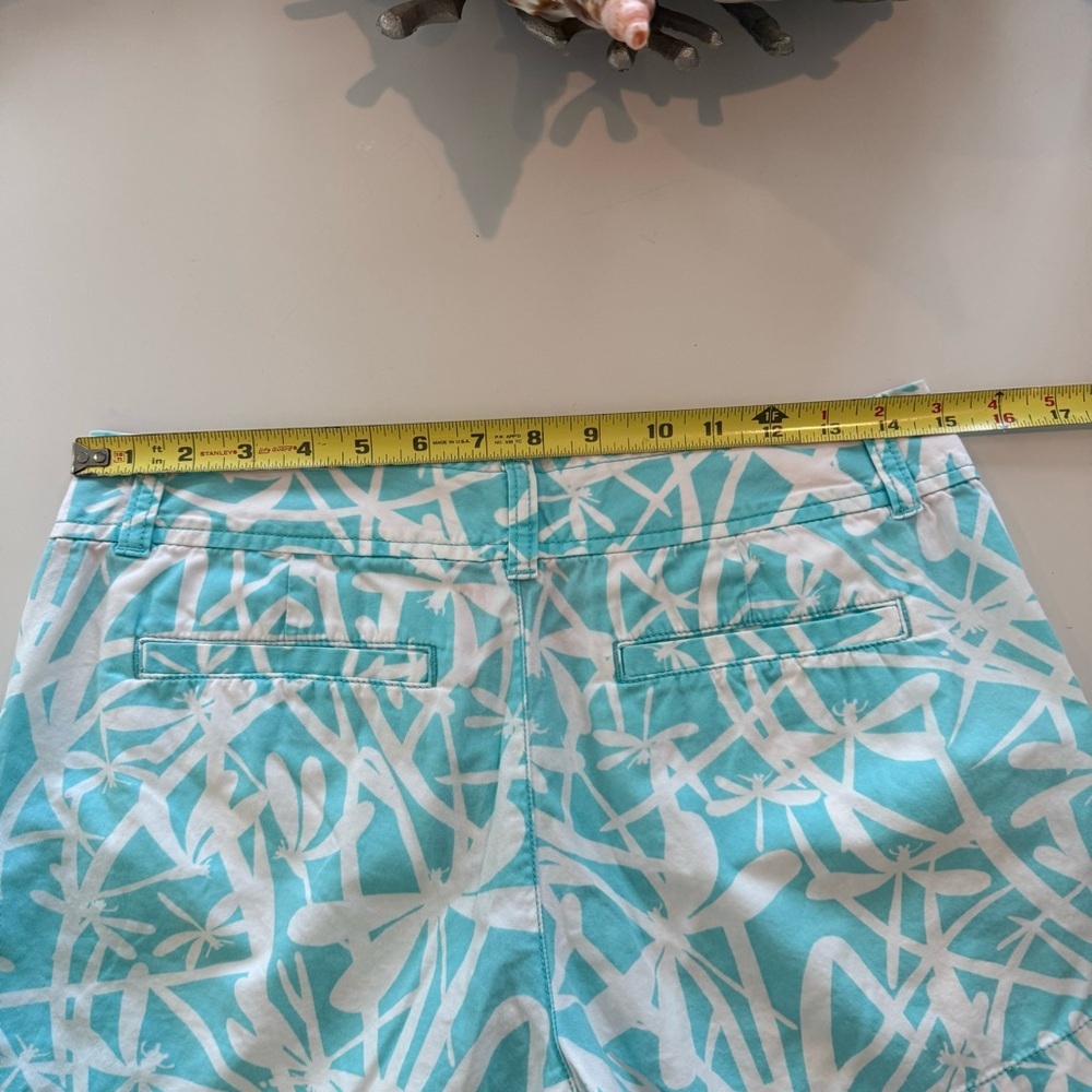 Lilly Pulitzer Light My Fire Blue Dragonfly Print Cotton Shorts Preppy Size 4 - Picture 10 of 11